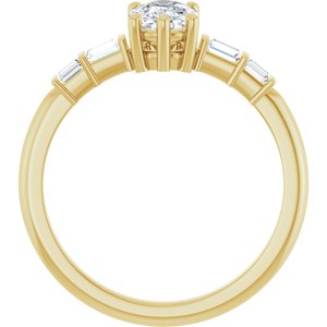 10K Yellow Gold 7x5 mm Elongated Cushion Ring Mounting – image 3