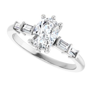 Platinum 7x5 mm Elongated Cushion Ring Mounting – image 8