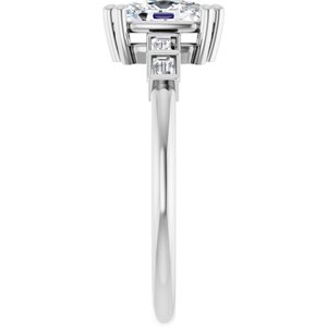 Platinum 7x5 mm Elongated Cushion Ring Mounting – image 7