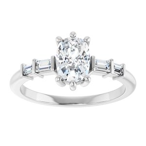 Sterling Silver 7x5 mm Elongated Cushion Ring Mounting – image 5