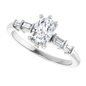 Sterling Silver 6.5x4.5 mm Elongated Cushion Ring Mounting – image 8
