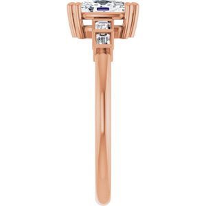 10K Rose Gold 6.5x4.5 mm Elongated Cushion Ring Mounting – image 7