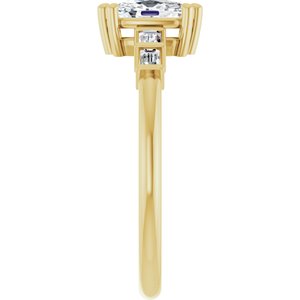 18K Yellow Gold 6.5x4.5 mm Elongated Cushion Ring Mounting – image 7