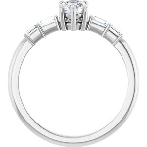 10K White Gold 6.5x4.5 mm Elongated Cushion Ring Mounting – image 3