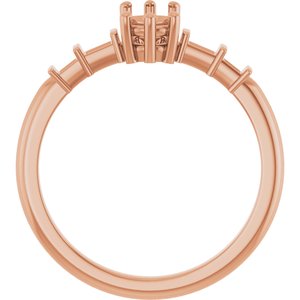 18K Rose Gold 6.5x4.5 mm Elongated Cushion Ring Mounting – image 4