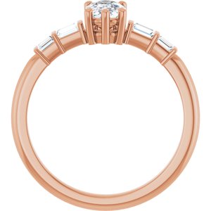 10K Rose Gold 6.5x4.5 mm Elongated Cushion Ring Mounting – image 3