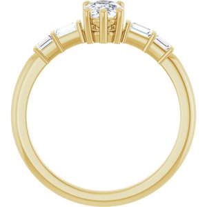 10K Yellow Gold 6.5x4.5 mm Elongated Cushion Ring Mounting – image 3