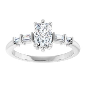 Platinum 6.5x4.5 mm Elongated Cushion Ring Mounting – image 5