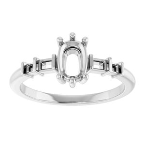 Continuum Sterling Silver 6.5x4.5 mm Elongated Cushion Ring Mounting – image 6