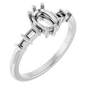 Platinum 6.5x4.5 mm Elongated Cushion Ring Mounting – image 2