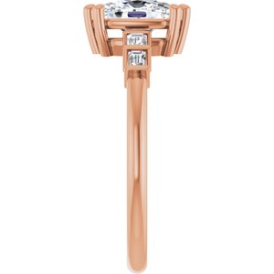 14K Rose Gold 7.5x5.5 mm Elongated Cushion Ring Mounting – image 7