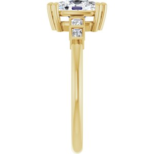 10K Yellow Gold 7.5x5.5 mm Elongated Cushion Ring Mounting – image 7