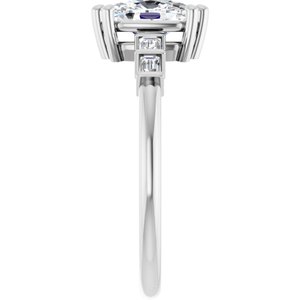 18K White Gold 7.5x5.5 mm Elongated Cushion Ring Mounting – image 7