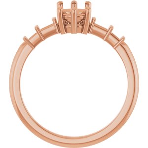 10K Rose Gold 7.5x5.5 mm Elongated Cushion Ring Mounting – image 4
