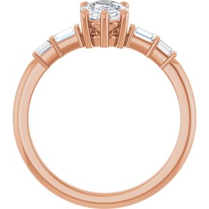 14K Rose Gold 7.5x5.5 mm Elongated Cushion Ring Mounting – image 3
