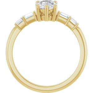 10K Yellow Gold 7.5x5.5 mm Elongated Cushion Ring Mounting – image 3