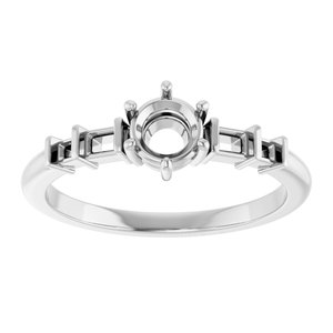 14K X1 White Gold 4.8 mm Round Ring Mounting – image 6