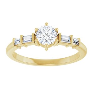 10K Yellow Gold 4.8 mm Round Ring Mounting – image 5