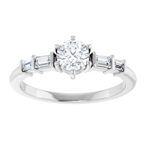 14K White Gold 4.8 mm Round Ring Mounting – image 5