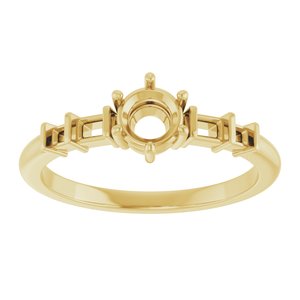 18K Yellow Gold 4.8 mm Round Ring Mounting – image 6