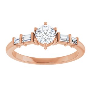 18K Rose Gold 4.8 mm Round Ring Mounting – image 5