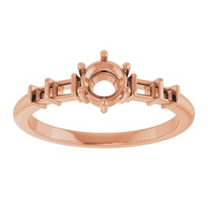 14K Rose Gold 4.8 mm Round Ring Mounting – image 6