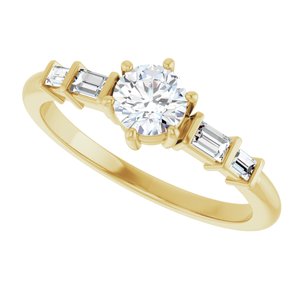 14K Yellow Gold 4.8 mm Round Ring Mounting – image 8
