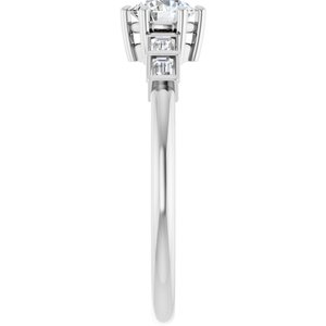 18K White Gold 4.8 mm Round Ring Mounting – image 7