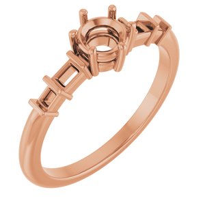 10K Rose Gold 4.8 mm Round Ring Mounting – image 2