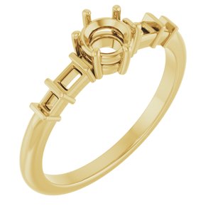 10K Yellow Gold 4.8 mm Round Ring Mounting – image 2