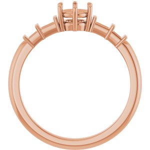 18K Rose Gold 4.8 mm Round Ring Mounting – image 4