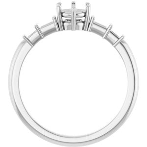 10K White Gold 4.8 mm Round Ring Mounting – image 4