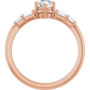 14K Rose Gold 4.8 mm Round Ring Mounting – image 3