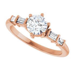 10K Rose Gold 5.5 mm Round Ring Mounting – image 8