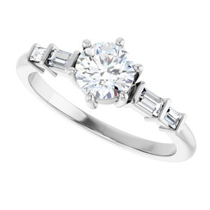 10K White Gold 5.5 mm Round Ring Mounting – image 8