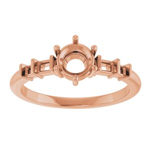 10K Rose Gold 5.5 mm Round Ring Mounting – image 6