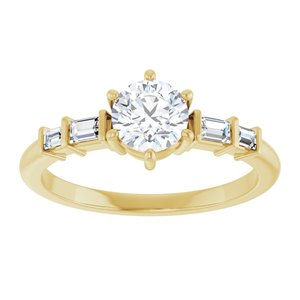 14K Yellow Gold 5.5 mm Round Ring Mounting – image 5