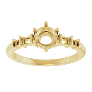 18K Yellow Gold 5.5 mm Round Ring Mounting – image 6