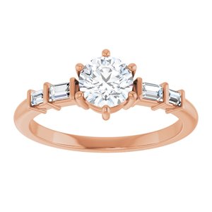 18K Rose Gold 5.5 mm Round Ring Mounting – image 5
