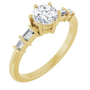 14K Yellow Gold 5.5 mm Round Ring Mounting