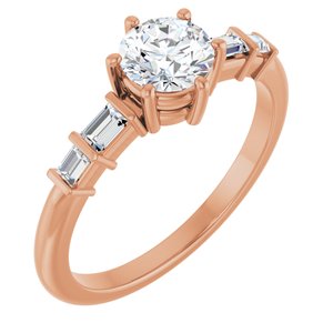 10K Rose Gold 5.5 mm Round Ring Mounting