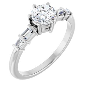 Sterling Silver 5.5 mm Round Ring Mounting