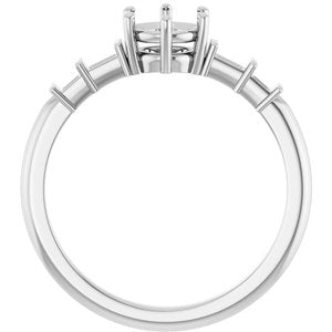 10K White Gold 5.5 mm Round Ring Mounting – image 4