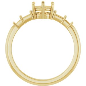 10K Yellow Gold 5.5 mm Round Ring Mounting – image 4