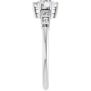 14K White Gold 5.5 mm Round Ring Mounting – image 7