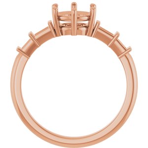 10K Rose Gold 6.5 mm Round Ring Mounting – image 4