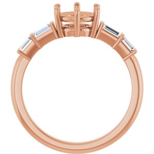 14K Rose Gold 6.5 mm Round 1/4 CTW Natural Diamond Semi-Set Ring – image 4
