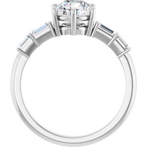 10K White Gold 6.5 mm Round Ring Mounting – image 3