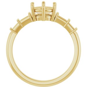 14K Yellow Gold 6.5 mm Round Ring Mounting – image 4