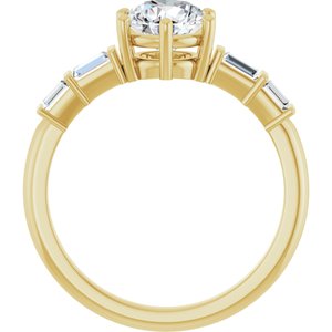 18K Yellow Gold 6.5 mm Round Ring Mounting – image 3